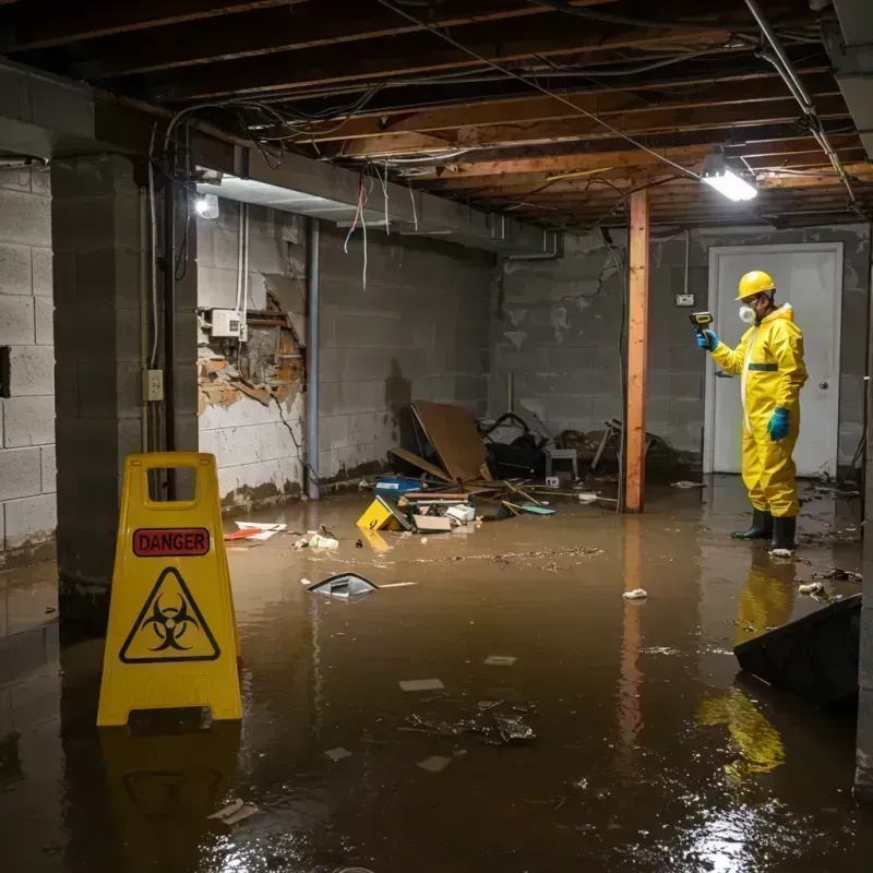 Flooded Basement Electrical Hazard in Lincoln Square, IL Property